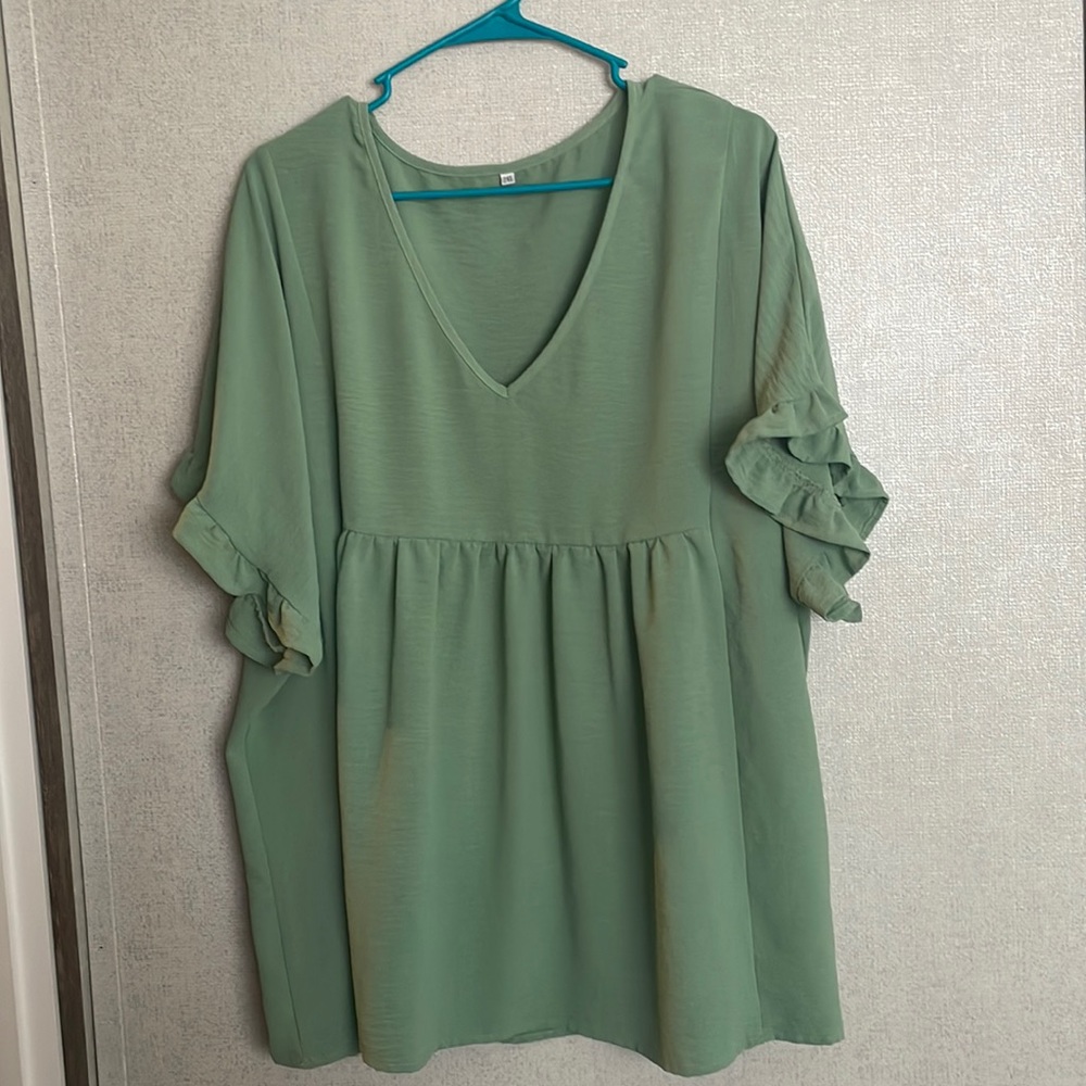 Sage green babydoll top